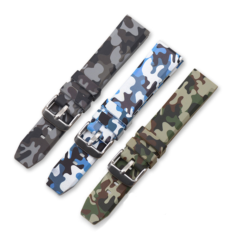 Hunting Outdoor Watch - 위장 실리콘 스트랩 육군 녹색 눈