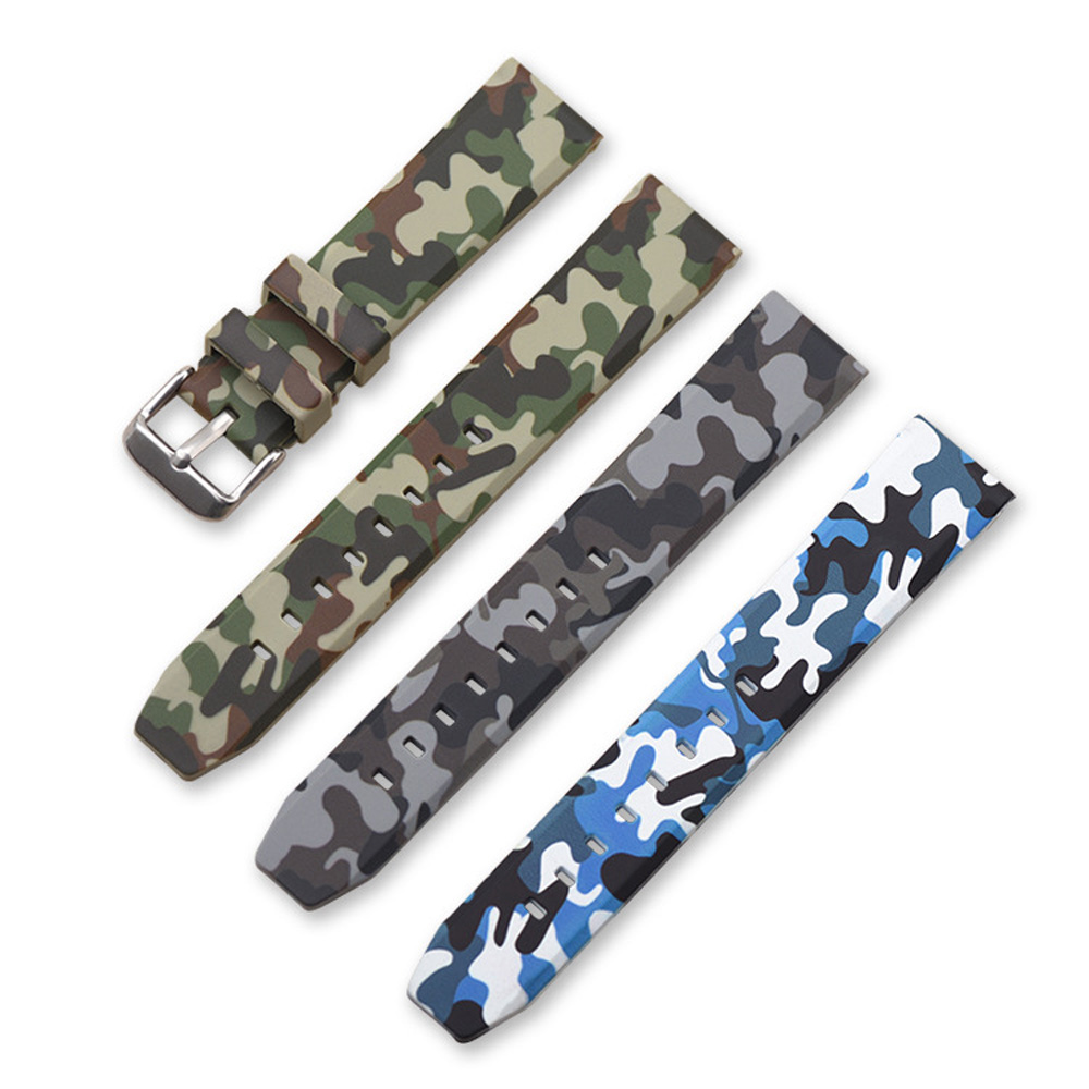 Hunting Outdoor Watch - 유니버설 위장 실리콘 시계 스트랩 육군