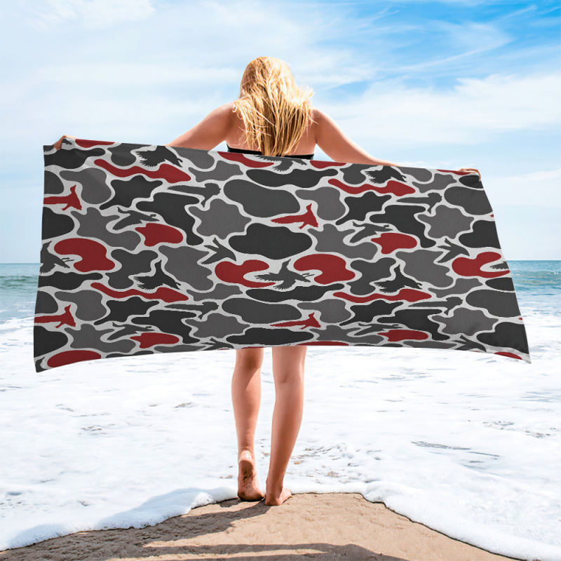 Outdoor Hunting Blanket - 현실적인 표범 무늬 대형 비치 타월,