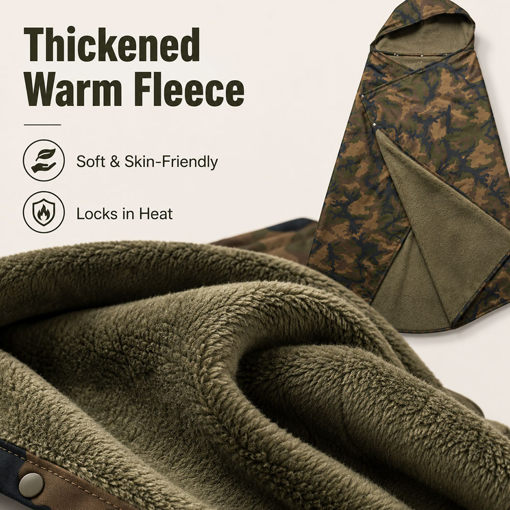 전술 위장 후드형 플리스 담요 방풍 보온 휴대용 망토  - Outdoor Hunting Blanket 리뷰 및 가격