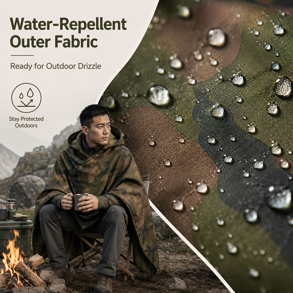 전술 위장 후드형 플리스 담요 방풍 보온 휴대용 망토  - Outdoor Hunting Blanket 리뷰 및 가격