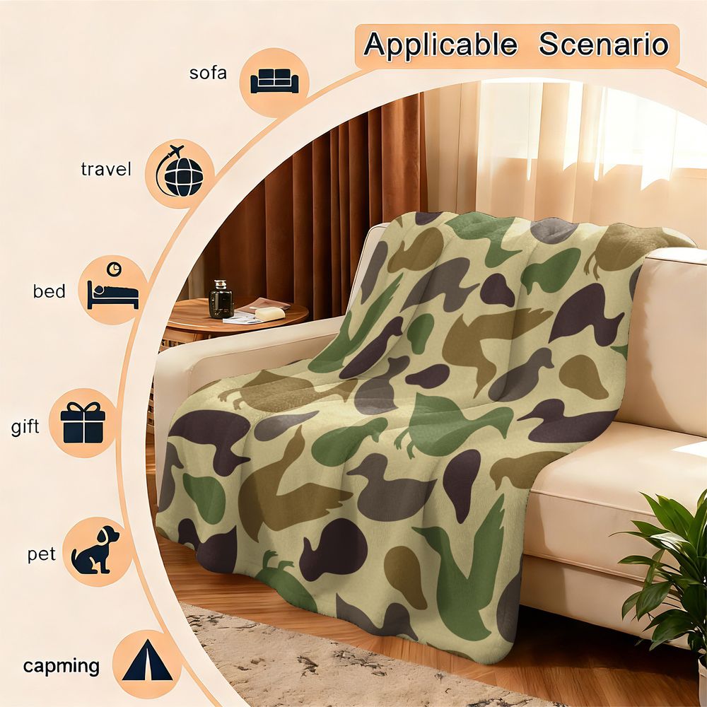 오리 무늬 플란넬 담요 부드럽고 아늑한 거실 침실 야외 - Outdoor Hunting Blanket 리뷰 및 가격